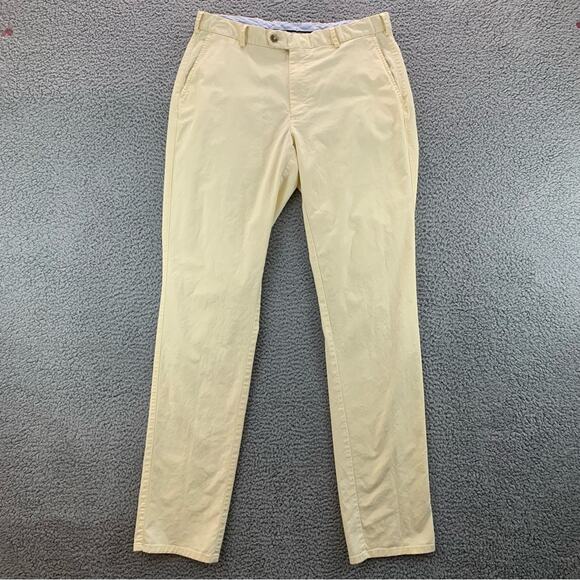 Peter Millar Other - Peter Millar Men's Soft Touch Twill Flat Front Chino Pants Chamois - Size: 35